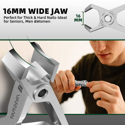 VANWIN Toenail Clippers for Seniors - Large Heavy Duty Toe Nail Clipper with 37mm Wide Opening for Thick Nails, Ingrown Nail Cutter, Stainless Steel Avelisse