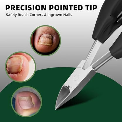 VANWIN Toenail Clippers for Seniors - Large Heavy Duty Toe Nail Clipper with 37mm Wide Opening for Thick Nails, Ingrown Nail Cutter, Stainless Steel Avelisse