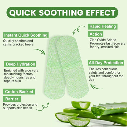 TEAWOO 50PCS Aloe Vera Cracked Hands Treatment Patches - Dry Cracked Hands Repair Bandage