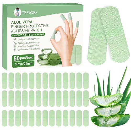 TEAWOO 50PCS Aloe Vera Cracked Hands Treatment Patches - Dry Cracked Hands Repair Bandage - görsel 2