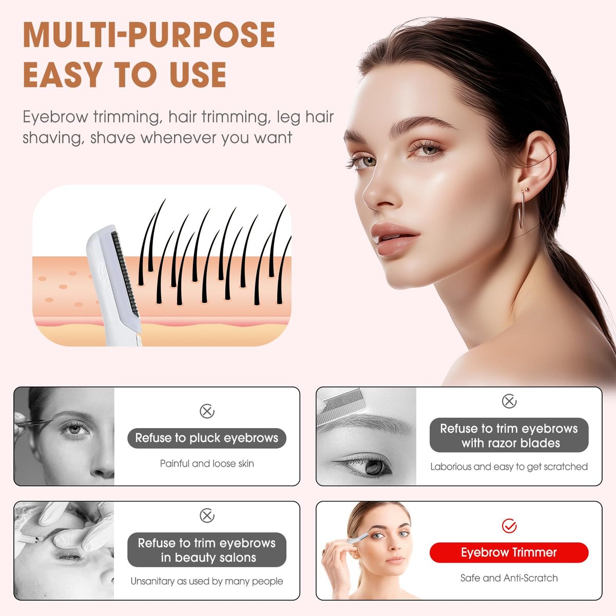 18-Pack Replacement Blades for Finishing Touch Flawless Dermaplane Glo Facial Exfoliation Razor - White Avelisse
