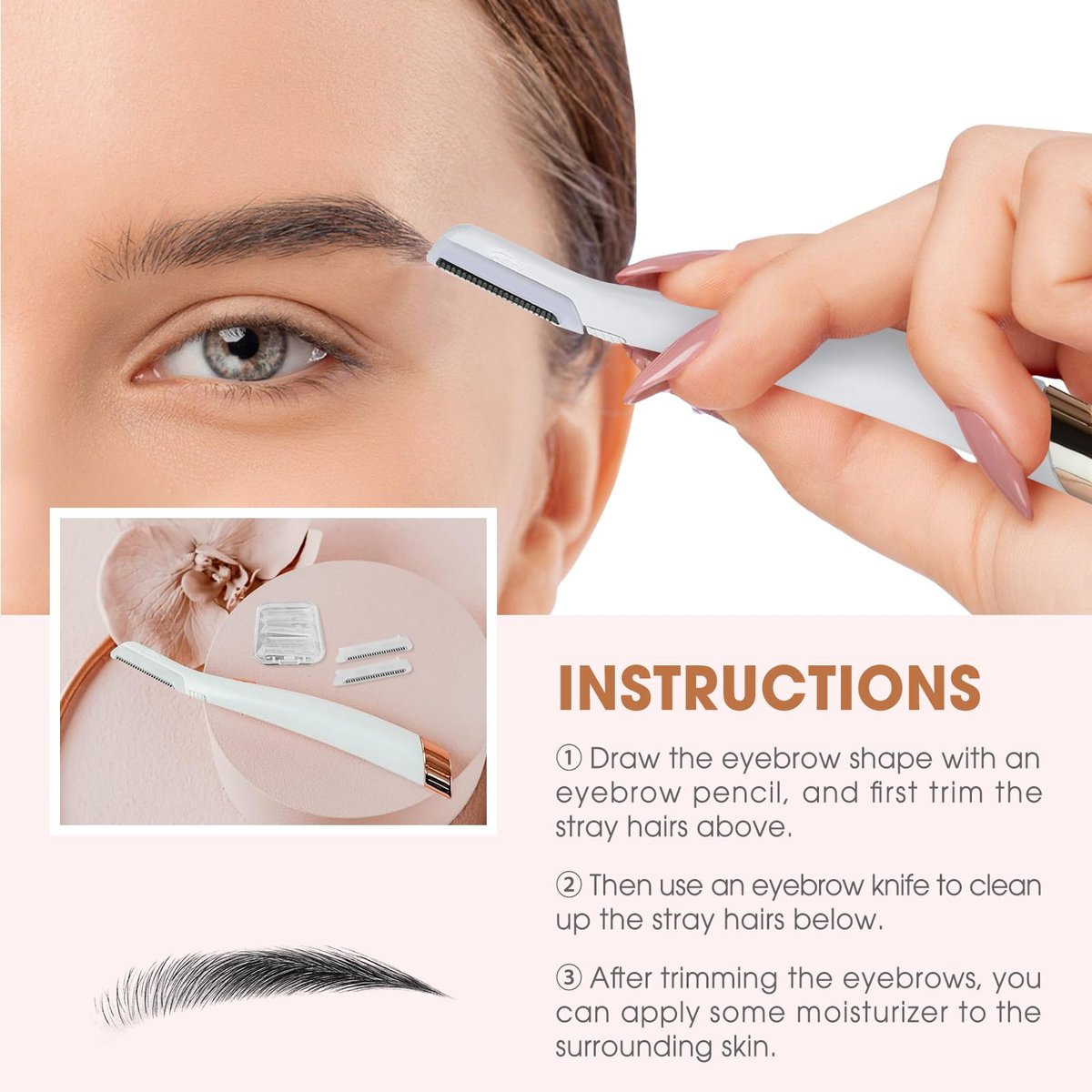 18-Pack Replacement Blades for Finishing Touch Flawless Dermaplane Glo Facial Exfoliation Razor - White Avelisse