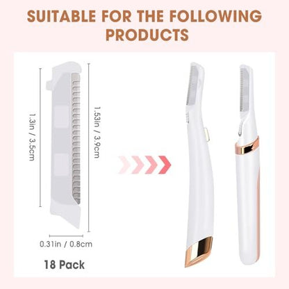 18-Pack Replacement Blades for Finishing Touch Flawless Dermaplane Glo Facial Exfoliation Razor - White Avelisse