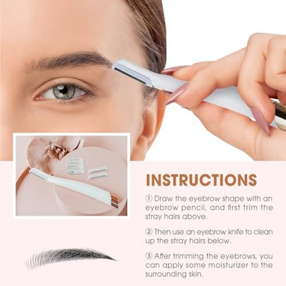 18-Pack Replacement Blades for Finishing Touch Flawless Dermaplane Glo Facial Exfoliation Razor - White Avelisse