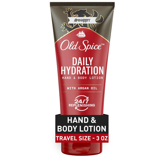 Old Spice Swagger Body Lotion for All Skin Types - Travel Size 3oz - Lightweight Moisturizer with Cedarwood Scent for Face, Hands, and Body