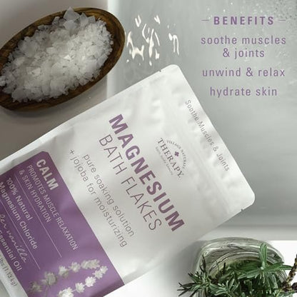 Village Naturals Therapy Calm Magnesium Bath Flakes – Lavender Vanilla, 2.5 lbs Avelisse