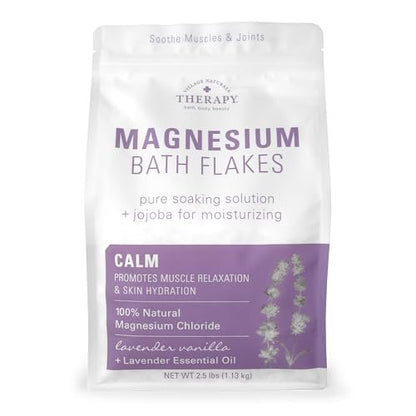 Village Naturals Therapy Calm Magnesium Bath Flakes – Lavender Vanilla, 2.5 lbs Avelisse