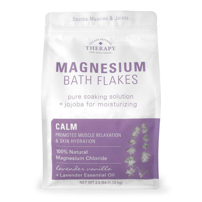 Village Naturals Therapy Calm Magnesium Bath Flakes – Lavender Vanilla, 2.5 lbs Avelisse