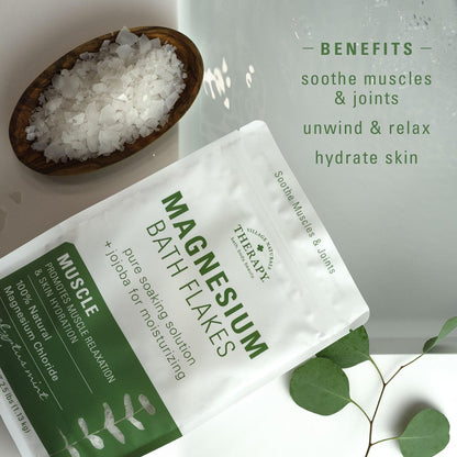 Village Naturals Therapy Muscle Magnesium Bath Flakes, Eucalyptus Mint & Menthol, 2.5 lbs Avelisse