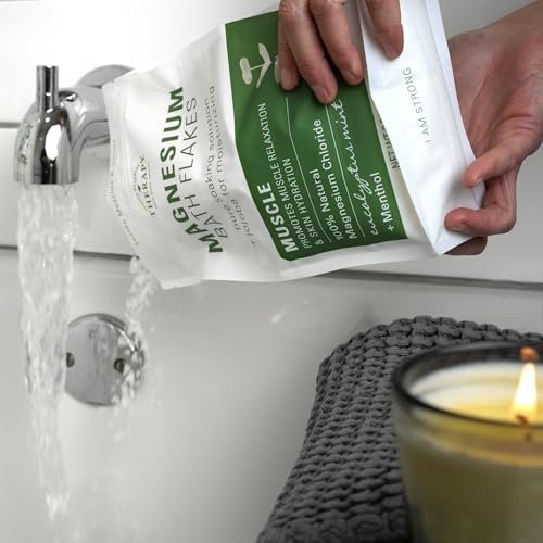 Village Naturals Therapy Muscle Magnesium Bath Flakes, Eucalyptus Mint & Menthol, 2.5 lbs Avelisse