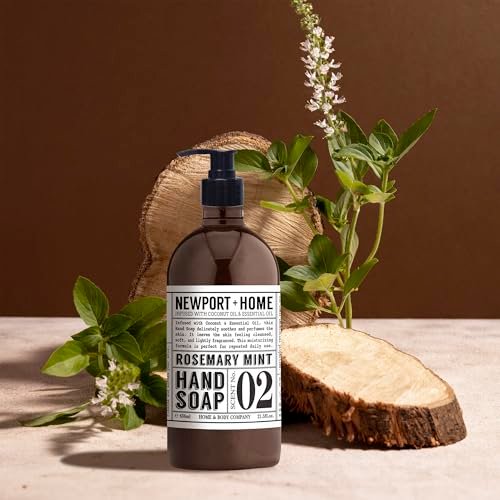 Newport Home Hand Soap, Wild Lavender and Rosemary Mint, 21.5 fl oz, Set of 4 - Home & Body Company Avelisse