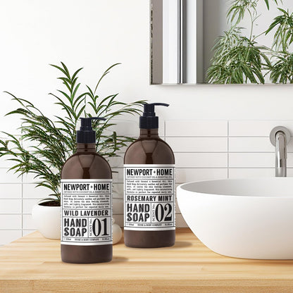 Newport Home Hand Soap, Wild Lavender and Rosemary Mint, 21.5 fl oz, Set of 4 - Home & Body Company Avelisse
