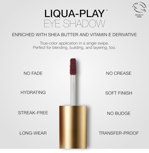 stila Liqua Play Liquid Eye Shadow - Long-Wear Matte Cream Eyeshadow, Figgy Matte, 0.15 Fl Oz - görsel 4