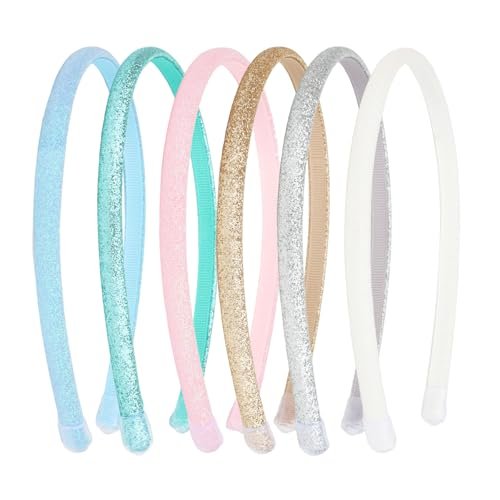TODDER Thin Glitter Headbands for Girls – Sparkle Hair Accessories for Toddlers, Kids & Women (Pack of 6) - görsel 2
