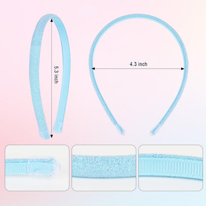 TODDER Thin Glitter Headbands for Girls – Sparkle Hair Accessories for Toddlers, Kids & Women (Pack of 6)