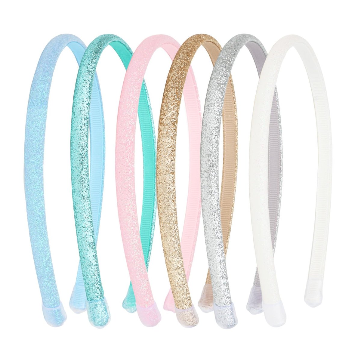 TODDER Thin Glitter Headbands for Girls – Sparkle Hair Accessories for Toddlers, Kids & Women (Pack of 6) - görsel 1