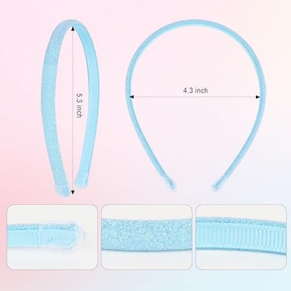 TODDER Thin Glitter Headbands for Girls – Sparkle Hair Accessories for Toddlers, Kids & Women (Pack of 6)