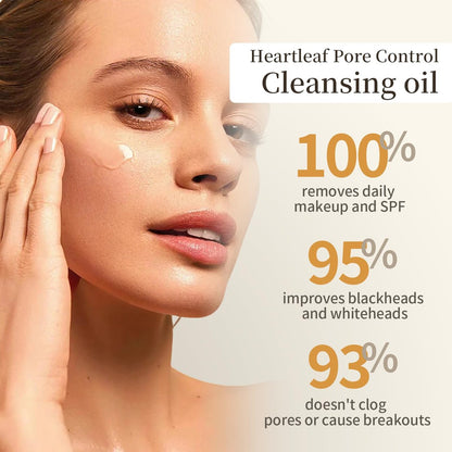 COSMOO Deep Cleansing Oil – Pore Control Oil Cleanser for Makeup Removal & Blackhead Care, Korean Skin Care, All Skin Types, 6.76 fl oz