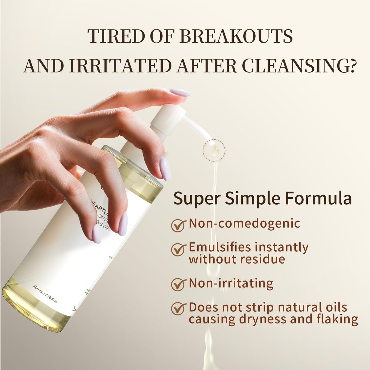 COSMOO Deep Cleansing Oil – Pore Control Oil Cleanser for Makeup Removal & Blackhead Care, Korean Skin Care, All Skin Types, 6.76 fl oz - görsel 3