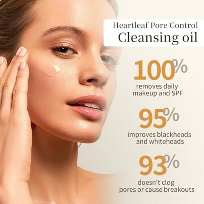 COSMOO Deep Cleansing Oil – Pore Control Oil Cleanser for Makeup Removal & Blackhead Care, Korean Skin Care, All Skin Types, 6.76 fl oz