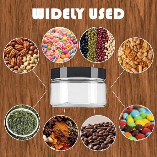 VASANA 6-Pack 250ml/8oz Clear Plastic Cosmetic Jars with Black Lids - Refillable Empty Containers for Creams, Lotions, Ointments, and More - görsel 12