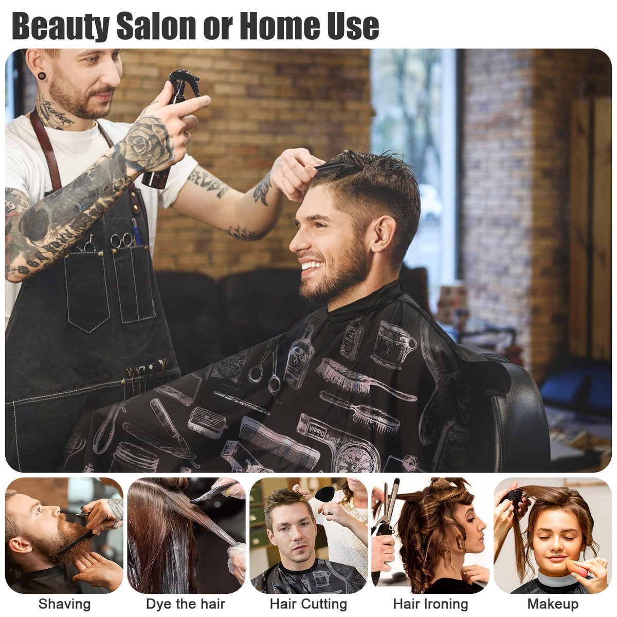 NICEMOVIC 10 in 1 Hair Cutting Barber Cape Set with Neck Duster, Brushes, Neck Strips, Combs & Clips – Professional Salon Accessories for Haircut Styling Avelisse