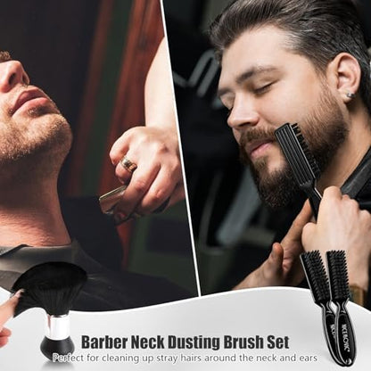 NICEMOVIC 10 in 1 Hair Cutting Barber Cape Set with Neck Duster, Brushes, Neck Strips, Combs & Clips – Professional Salon Accessories for Haircut Styling Avelisse
