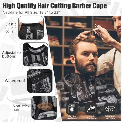 NICEMOVIC 10 in 1 Hair Cutting Barber Cape Set with Neck Duster, Brushes, Neck Strips, Combs & Clips – Professional Salon Accessories for Haircut Styling Avelisse