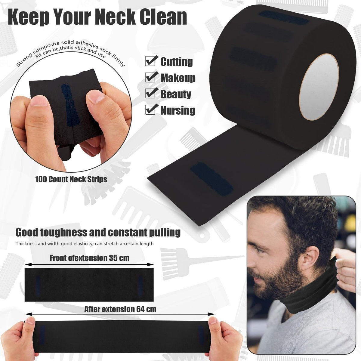 NICEMOVIC 10 in 1 Hair Cutting Barber Cape Set with Neck Duster, Brushes, Neck Strips, Combs & Clips – Professional Salon Accessories for Haircut Styling Avelisse