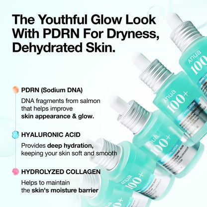 Anua PDRN Hyaluronic Acid Capsule 100 Serum - Hydrating & Plumping Face Serum with Salmon DNA, Glass Skin Effect, Lightweight Korean Skincare, 1.01 fl oz Avelisse