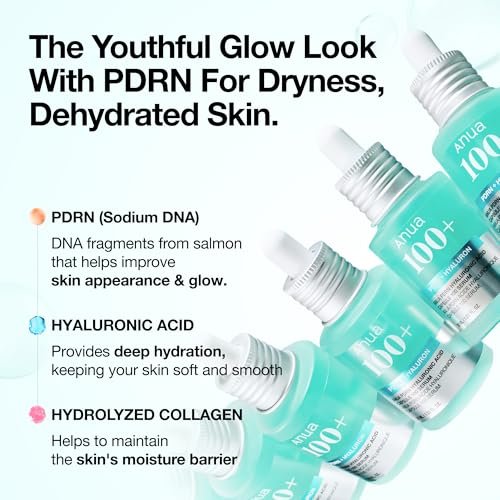 Anua PDRN Hyaluronic Acid Capsule 100 Serum - Hydrating & Plumping Face Serum with Salmon DNA, Glass Skin Effect, Lightweight Korean Skincare, 1.01 fl oz Avelisse