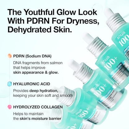 Anua PDRN Hyaluronic Acid Capsule 100 Serum - Hydrating & Plumping Face Serum with Salmon DNA, Glass Skin Effect, Lightweight Korean Skincare, 1.01 fl oz Avelisse