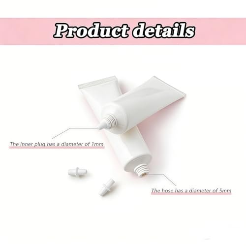 VASANA 6-Pack 15ml Empty Eye Cream Squeeze Tubes - White Plastic Soft Tubes with Silver Cap for DIY Cosmetics, Lip Balm, Gloss - görsel 6