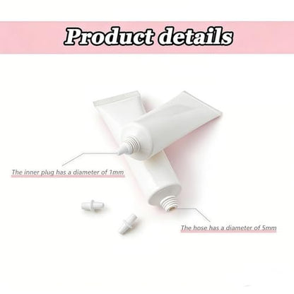 VASANA 6-Pack 15ml Empty Eye Cream Squeeze Tubes - White Plastic Soft Tubes with Silver Cap for DIY Cosmetics, Lip Balm, Gloss