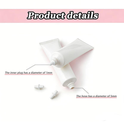 VASANA 6-Pack 15ml Empty Eye Cream Squeeze Tubes - White Plastic Soft Tubes with Silver Cap for DIY Cosmetics, Lip Balm, Gloss