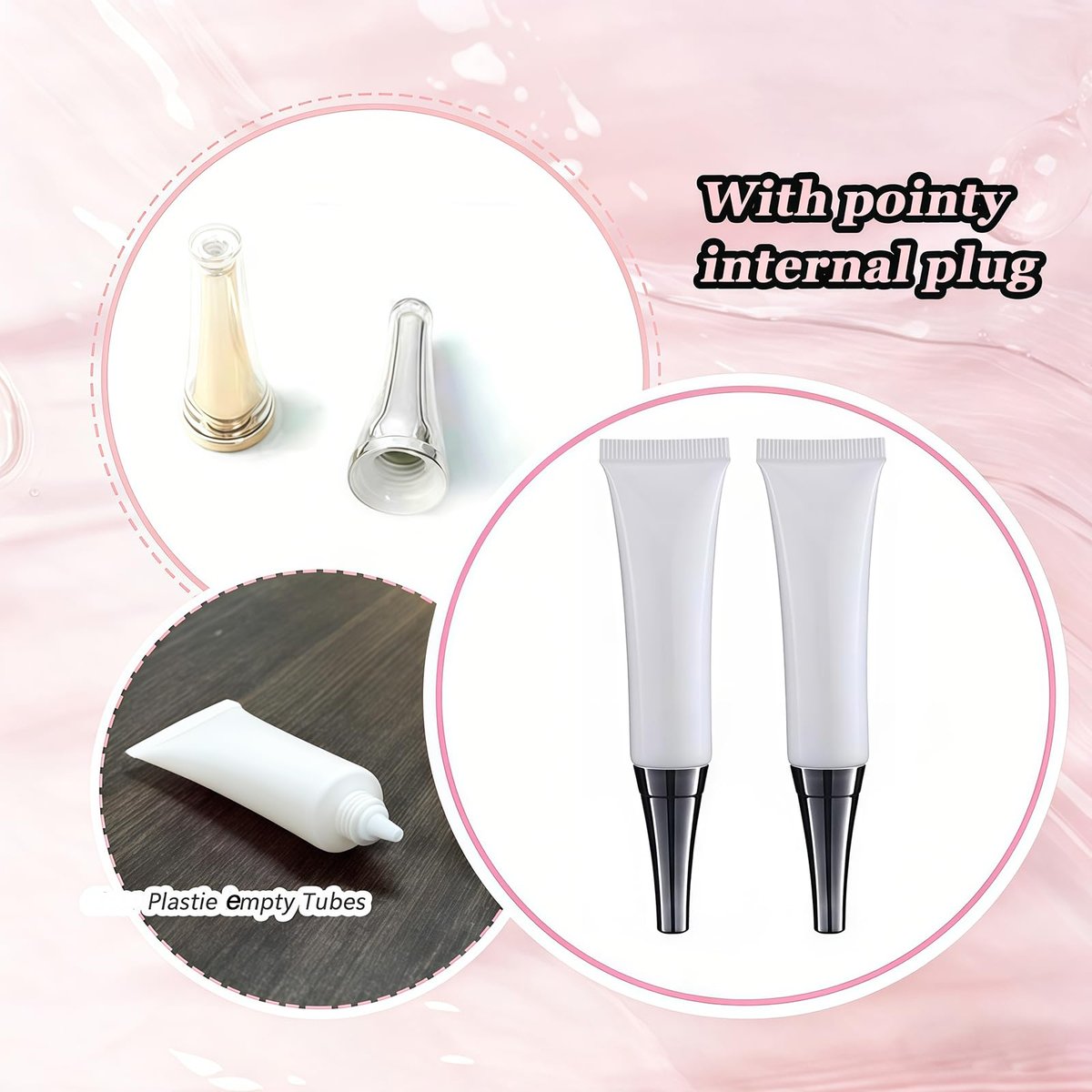 VASANA 6-Pack 15ml Empty Eye Cream Squeeze Tubes - White Plastic Soft Tubes with Silver Cap for DIY Cosmetics, Lip Balm, Gloss - görsel 7