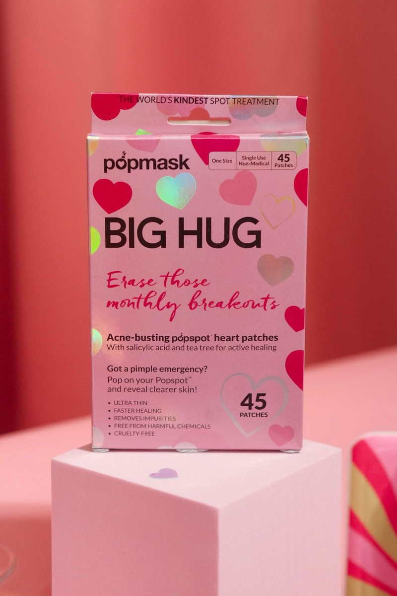POPMASK Big Hug Hydrocolloid Pimple Patches with Salicylic Acid – 45 Colored Heart Shaped Acne Patches for Treating Pimples and Soothing Skin - görsel 3
