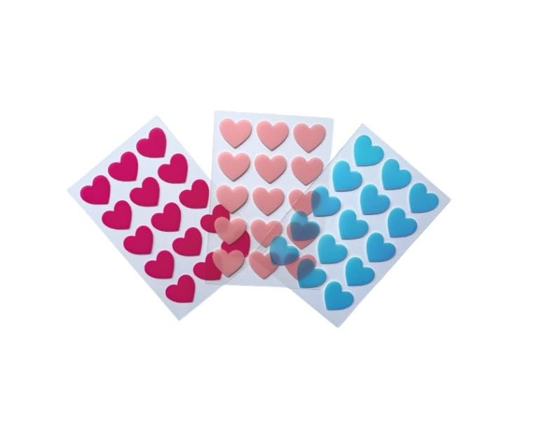 POPMASK Big Hug Hydrocolloid Pimple Patches with Salicylic Acid – 45 Colored Heart Shaped Acne Patches for Treating Pimples and Soothing Skin - görsel 2