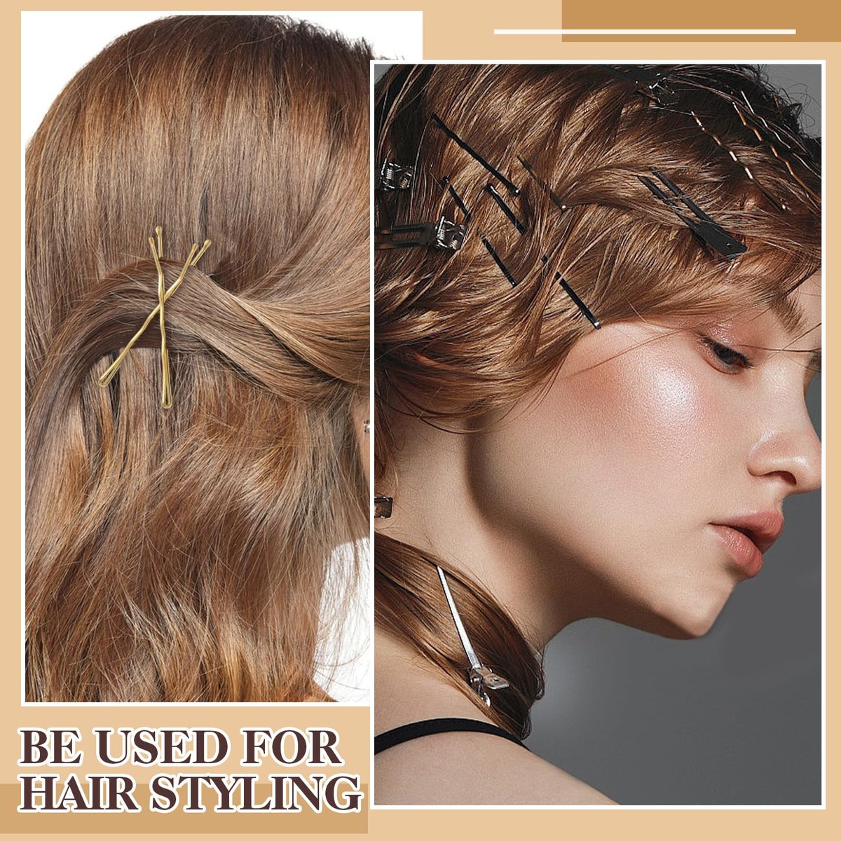 400 Pcs Bobby Pins Set, 2 Inch Hair Pins for Women and Girls, U-Shaped Pins for Buns, 5 Colors (Brown, Blonde, Black) Styling Pins with Storage Box - görsel 9