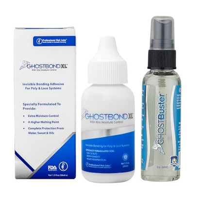 GHOSTBOND XL 1.3oz & Ghostbuster 2oz – Waterproof Wig Glue and Quick-Acting Adhesive Remover for Lace Wigs, Toupees, and Hair Extensions Avelisse