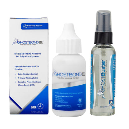 GHOSTBOND XL 1.3oz & Ghostbuster 2oz – Waterproof Wig Glue and Quick-Acting Adhesive Remover for Lace Wigs, Toupees, and Hair Extensions Avelisse