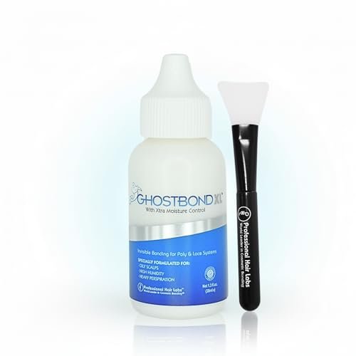 GHOSTBOND XL Hair Replacement Adhesive 1.3oz & Silicone Applicator – Invisible Lace Wig Glue, Water & Oil-Resistant, Non-Toxic, Easy Application for Lace Wigs & Hair Systems Avelisse