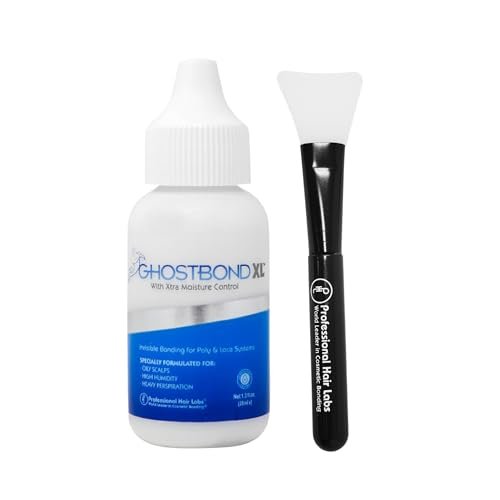 GHOSTBOND XL Hair Replacement Adhesive 1.3oz & Silicone Applicator – Invisible Lace Wig Glue, Water & Oil-Resistant, Non-Toxic, Easy Application for Lace Wigs & Hair Systems Avelisse