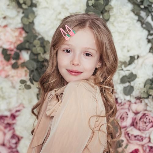 Mabor 4Pcs Strawberry Hair Clips - Snap Pink Barrettes for Girls, Toddlers, Kids, Teens - Kawaii Y2K Hair Accessories - görsel 11