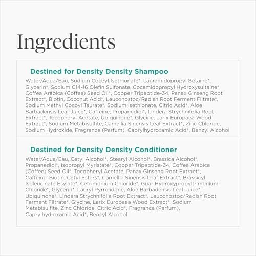 Briogeo Destined for Density Caffeine + Biotin Peptide Density Shampoo & Conditioner Duo – Increase Hair Thickness & Volume for Fine or Thinning Hair, Sulfate-Free, Vegan & Cruelty-Free (16 Fl Oz Each) Avelisse