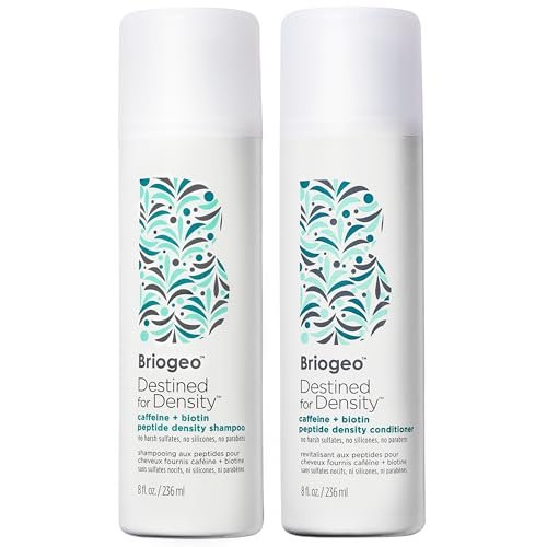 Briogeo Destined for Density Caffeine + Biotin Peptide Density Shampoo & Conditioner Duo – Increase Hair Thickness & Volume for Fine or Thinning Hair, Sulfate-Free, Vegan & Cruelty-Free (16 Fl Oz Each) Avelisse