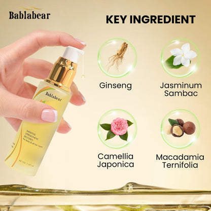 Bablabear Hair Oil for Frizzy Hair - Hydrating Oil Serum Repairs Damaged Hair, Strengthens, Heat Protection, Adds Shine, Smooths Split Ends (1.4 Fl Oz) Avelisse