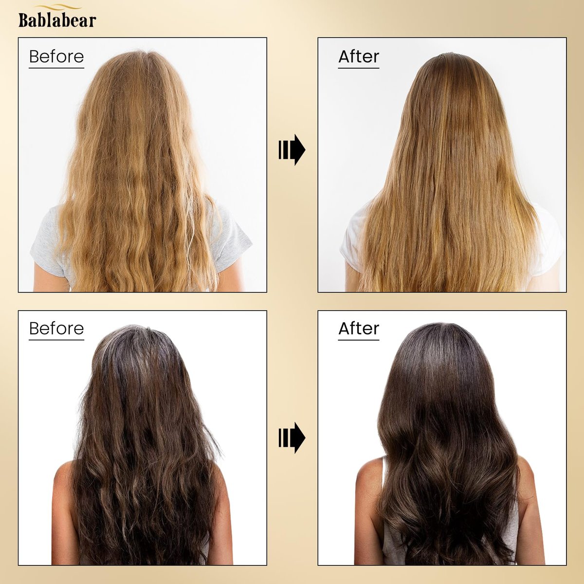 Bablabear Hair Oil for Frizzy Hair - Hydrating Oil Serum Repairs Damaged Hair, Strengthens, Heat Protection, Adds Shine, Smooths Split Ends (1.4 Fl Oz) Avelisse