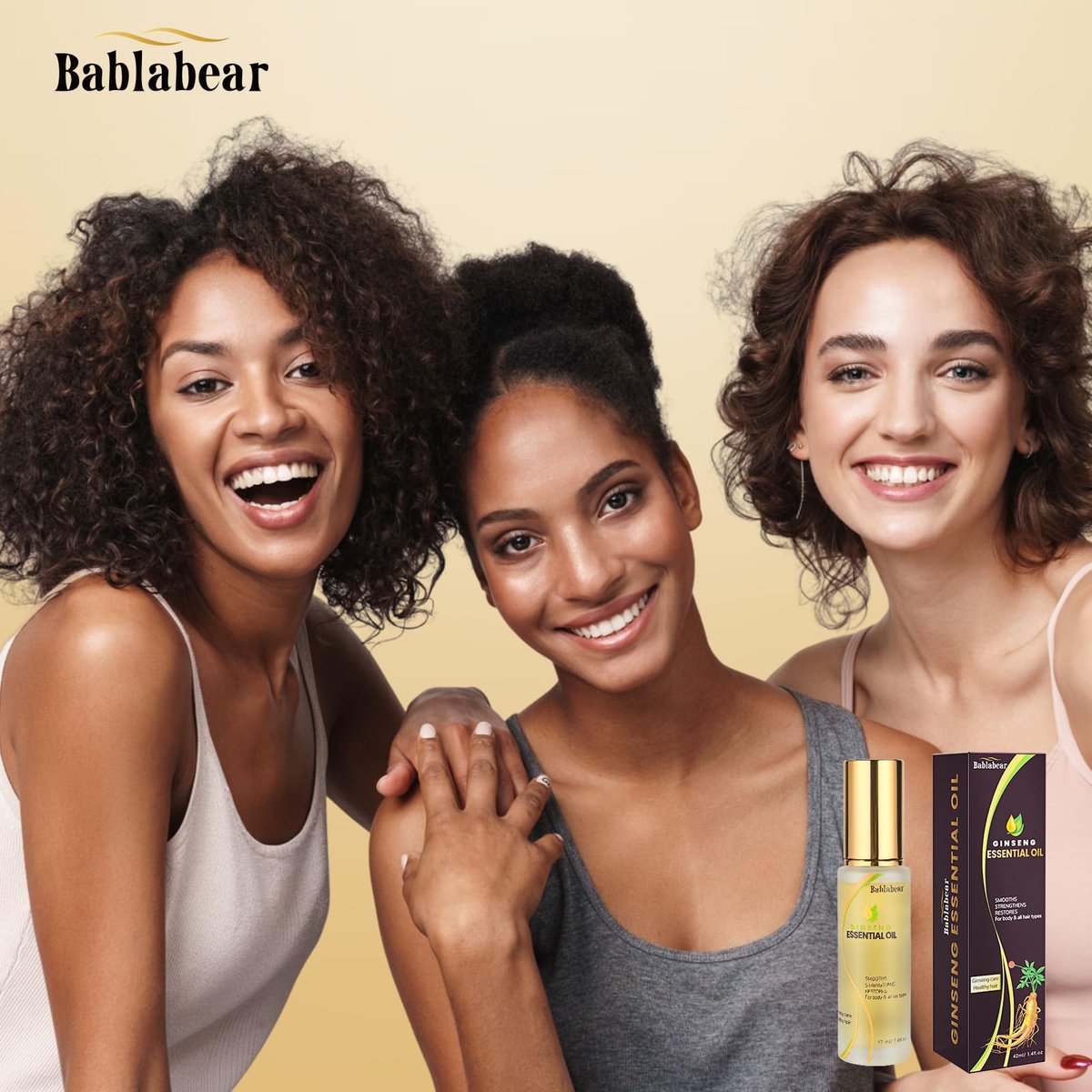 Bablabear Hair Oil for Frizzy Hair - Hydrating Oil Serum Repairs Damaged Hair, Strengthens, Heat Protection, Adds Shine, Smooths Split Ends (1.4 Fl Oz) Avelisse