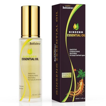 Bablabear Hair Oil for Frizzy Hair - Hydrating Oil Serum Repairs Damaged Hair, Strengthens, Heat Protection, Adds Shine, Smooths Split Ends (1.4 Fl Oz) Avelisse